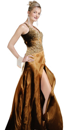 Exquisite Front Slit Autumn Gown