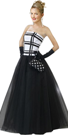 Striped Bodice Ball Gown