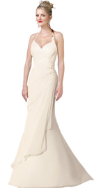 Asymmetrically Draped Bridal Gown