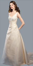 Feminine V Neckline Bridal Gown 