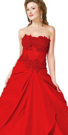 Embroidered Strapless Valentines Gown