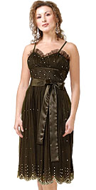 Dazzling Evening Dress With Bow Band
