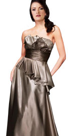 Stunning Satin Frilled Tube Gown