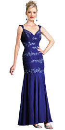 Satin Embroidered Prom Dress With Ruching