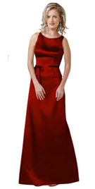 Attractive Audacious Red Two-piece Satin Gown