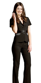 Short Sleeved Office Pant Suit | Formal Office Wear 