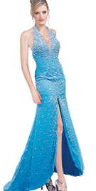  Sensational front slit prom gown 