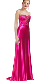 Strapless A-line prom gown