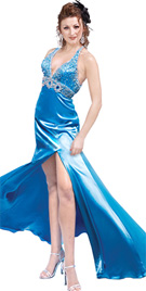 Beaded empire waist prom gown