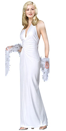 Elegant Halter white Evening Dress